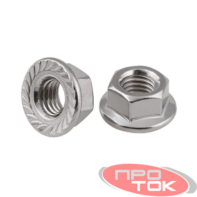 Гайка шестигранная с фланцем М10 DIN 6923 оцинк. (уп.18шт) Zitar 141610