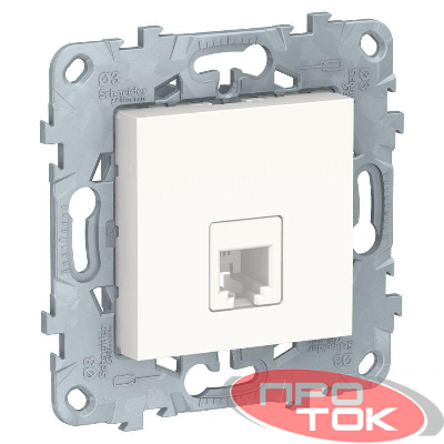 Механизм розетки телефонная UNICA NEW RJ11 одиноч. 4 контакта бел. SchE NU549218