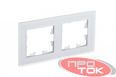 Рамка 2-м ATLASDESIGN NATURE мат. стекло бел. SchE ATN330102