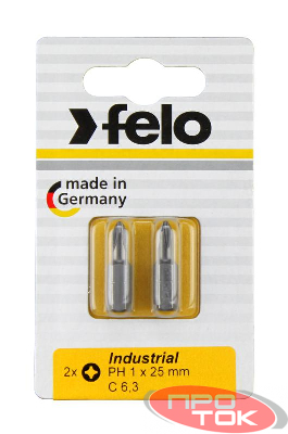 Бита крестовая Industrial PH 1х25 (блист.2шт) FELO 02201036