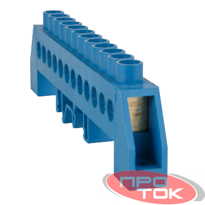 Шина нулевая в комбинированной изоляции OptiKit BB-F-N-DIN-16-8х12 син. КЭАЗ 277969