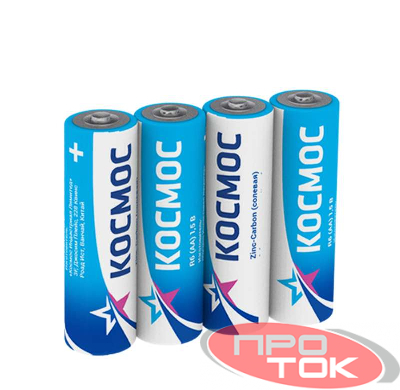 Элемент питания солевой S R6S (уп.4шт) Космос KOCR6