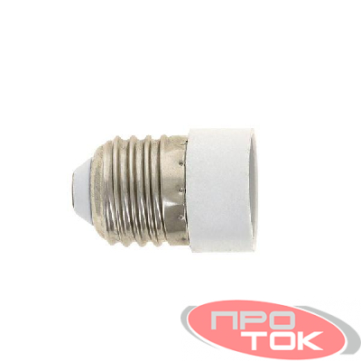 Переходник E27-E14 бел. EKF AD-E27-E14-w