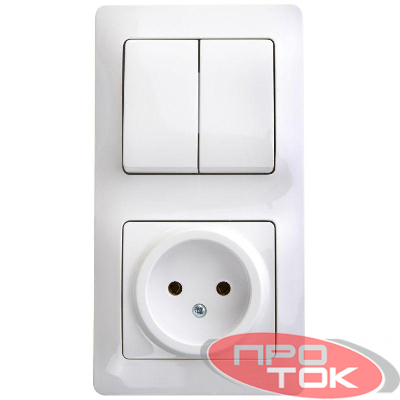 Блок комбинированный GLOSSA розетка + выкл. 2-кл. бел. SchE GSL000172