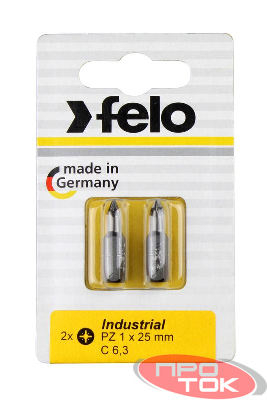 Бита крестовая Industrial PZ 1х25 (блист.2шт) FELO 02101036