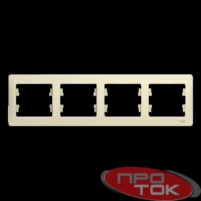 Рамка 4-м Glossa горизонт. беж. SchE GSL000204