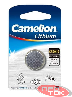 Элемент питания литиевый CR CR2016 BL-1 (блист.1шт) Camelion 3068