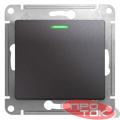 Выключатель 1-кл. СП Glossa 10А IP20 (сх. 1а) 10AX с подсветкой механизм графит SchE GSL001313