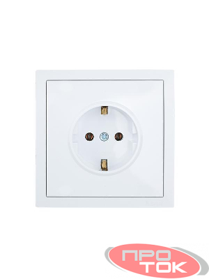 Розетка 1-мест. с/з ПБТ СП ZIMA безвинт. зажим бел. LEZARD 704-0288-122BQC