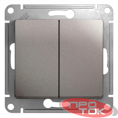 Механизм переключателя проходного 2-кл. СП Glossa 10А IP20 (сх. 6) 10AX платина SchE GSL001265