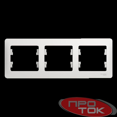 Рамка 3-м Glossa горизонт. бел. SchE GSL000103