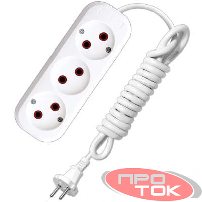 Удлинитель 3х5м без заземл. 6А IP20 У6-639М ПВС 2х0.75 UNIVersal 639М-05