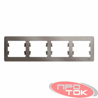 Рамка 4-м Glossa горизонт. платина SchE GSL001204