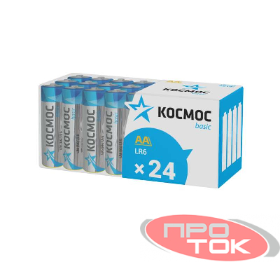 Элемент питания алкалиновый LR6 пласт. бокс (уп.24шт) Космос KOCLR6_24BOX