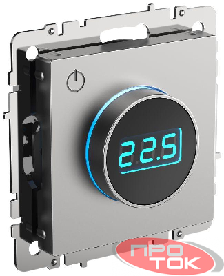 Термостат электронный с индикацией BRITE СП IP20 ТС10-1-БрС сталь IEK BR-RT11-K46