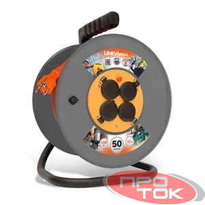 Удлинитель на катушке 4х50м с заземл. 16А IP44 ВЕМ-250 термо ПВС 3х2.5 UNIVersal 9634209