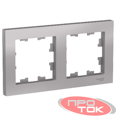 Рамка 2-м ATLAS DESIGN универс. алюм. SchE ATN000302