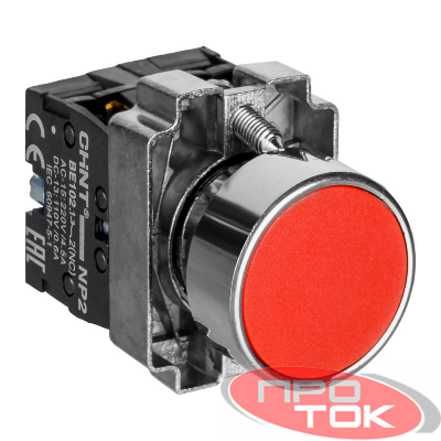 Кнопка управления NP2-BA42 без подсветки красн. 1НЗ IP40 CHINT 574843