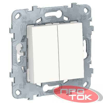 Переключатель 2-кл. UNICA NEW перекрестный 2x(сх.7) 10AX 250В бел. SchE NU521518