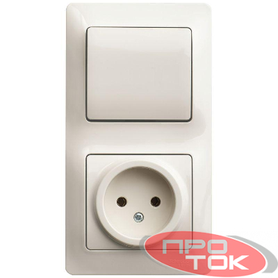 Блок комбинированный GLOSSA розетка + выкл. 1-кл. беж. SchE GSL000260