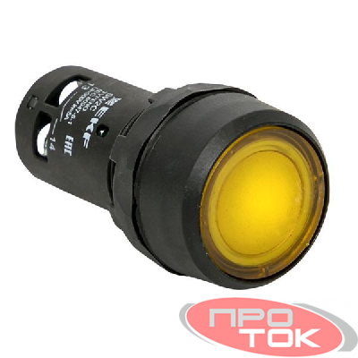 Кнопка SW2C-10D с подсветкой желт. NO EKF sw2c-md-y