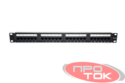 Патч-панель 19 1U кат.6 неэкранир. 24 порта RJ45 Dual IDC TOKOV ELECTRIC TKE-PP-6-1U-24P-UTP