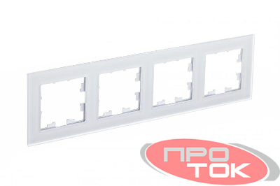 Рамка 4-м ATLASDESIGN NATURE мат. стекло бел. SchE ATN330104
