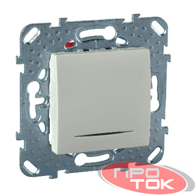 Механизм выключателя 1-кл. СП UNICA 10А IP20 с индик. беж. SchE MGU5.201.25NZD