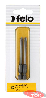 Бита крестовая Industrial E6.3 PH 1х50 (блист.2шт) FELO 03201536