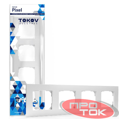 Рамка 4-м Pixel универс. бел. TOKOV ELECTRIC TKE-PX-RM4-C01