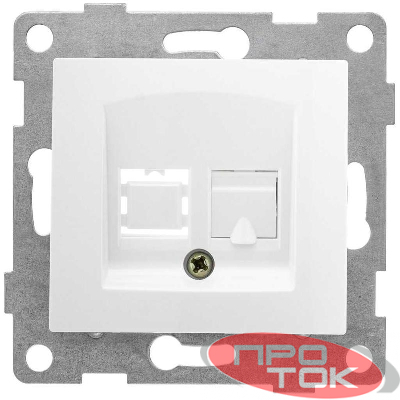 Розетка компьютерная 1-м СП Bravo RJ45 механизм бел. GUSI С10К1-001
