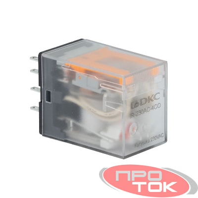 Реле одиночное 230В AC до 5А 4 прекидн. контакта DKC IR-230AC-4CO