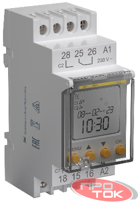 Таймер электронный астрономический ТА80 16А 230В на DIN-рейку KARAT IEK MTA-A-16