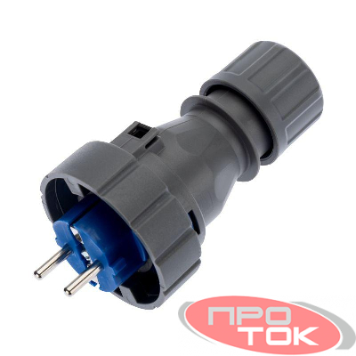 Вилка прямая влагозащищенная 2P+РE 16А IP68 Rexant 111-013