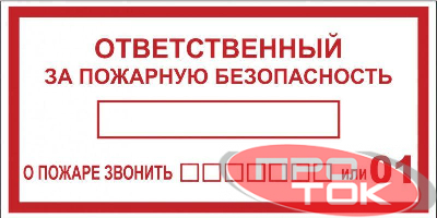 Наклейка "Ответственный за пожарную безопасность" B03 100х200мм PROxima EKF an-4-05