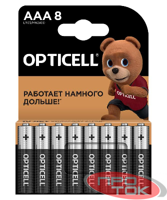 Элемент питания алкалиновый AAA/LR03 (блист. 8шт) Basic Opticell 5051009