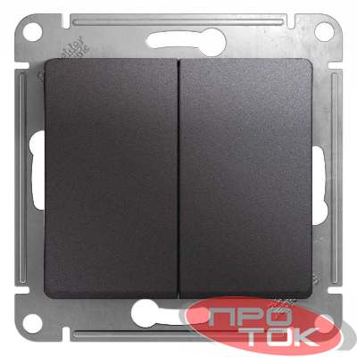 Переключатель проходной 2-кл. СП Glossa 10А IP20 (сх. 6) 10AX механизм графит SchE GSL001365