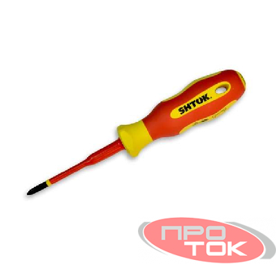 Отвертка диэлектрическая Ph1х80мм SHTOK 09318