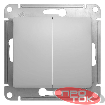 Механизм переключателя 2-кл. СП Glossa сх.6 10AX алюм. SchE GSL000365