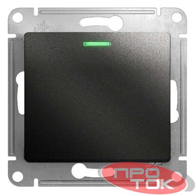 Механизм выключателя 1-кл. СП GLOSSA 10А IP20 10AX с подсветкой антрацит SchE GSL000713