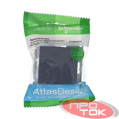 Механизм переключателя перекрестного 1-кл. СП AtlasDesign 10А IP20 (сх. 7) 10AX грифель SchE ATN000771