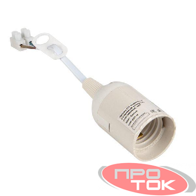 Патрон Е27 подвесной с клеммной колодкой пластик бел. PROxima EKF LHP-E27-w