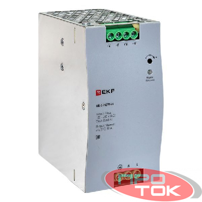 Блок питания на DIN-рейку 240Вт Uвх ~ 220В AC Uвых - 24В DC постоянного тока EKF DR-E-240W-24