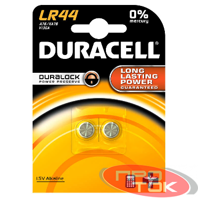 Элемент питания алкалиновый "таблетка" 1.5В LR44 BP-2 (блист.2шт) Duracell Б0009737