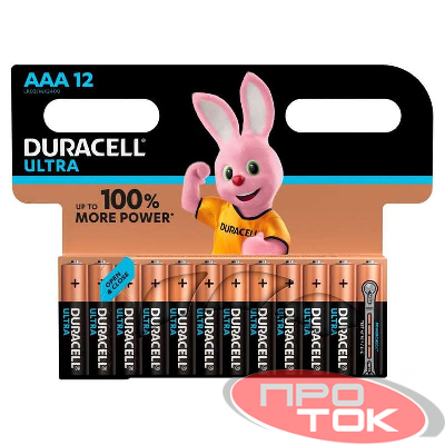 Элемент питания алкалиновый LR03-12BL Ultra (блист.12шт) Duracell Б0038767