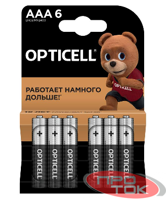 Элемент питания алкалиновый AAA/LR03 (блист. 6шт) Basic Opticell 5051007