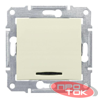Механизм выключателя 1-кл. СП Sedna 10А IP20 с син. индик. беж. SchE SDN1400147