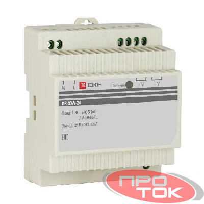 Блок питания 24В DR-30W-24 EKF dr-30w-24