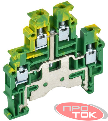 Колодка клеммная CTS-ML-PEN земля 2 ур. 4кв.мм IEK YCT13-03-2-K52-004