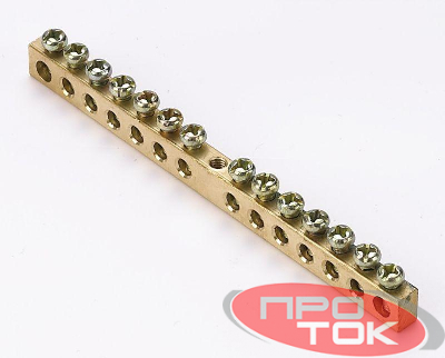 Шина нулевая 14 групп/крепеж по центру сеч. 6х9 SchE 32003DEK